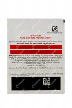Eglucent Rapid 100iu Cartridges 3ml Pack Of 5 Injections