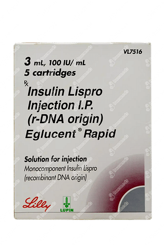 Eglucent Rapid 100 IU Cartridge 3 ML Pack Of 5