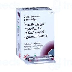 Eglucent Rapid 100iu Cartridges 3ml Pack Of 5 Injections