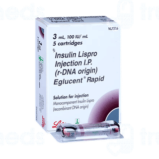 Eglucent Rapid 100Iu Cartridges 3Ml Pack Of 5 Injections