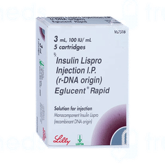 Eglucent Rapid 100Iu Cartridges 3Ml Pack Of 5 Injections