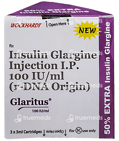 Glaritus New 100iu Cartridges 3ml Pack Of 3 Injections