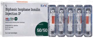 Xsulin 50/50 100iu Cartridges 3ml Pack Of 5 Injections