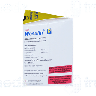 Wosulin R 100iu Cartridge 3ml