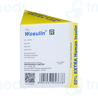 Wosulin R 100iu Cartridge 3ml