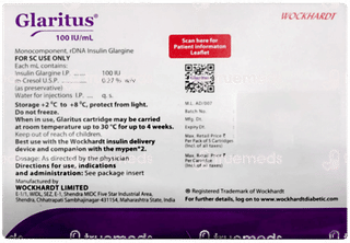 Glaritus 100iu Cartridges 3ml Pack Of 5 Injections