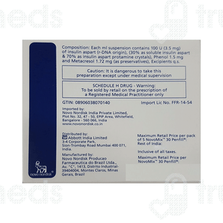 Novomix 30 Penfill 100iu Cartridge 3ml