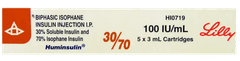 Huminsulin 30/70 100Iu Cartridge 3Ml