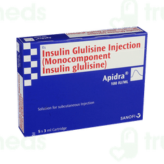 Apidra 100Iu Cartridge 3Ml Apidra 100Iu Cartridge 3Ml