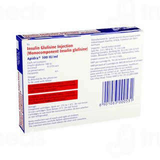 Apidra 100Iu Cartridge 3Ml