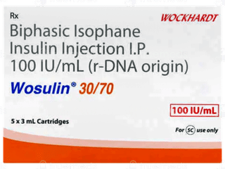 Wosulin 30/70 100Iu Cartridges 3Ml Pack Of 5 Injections