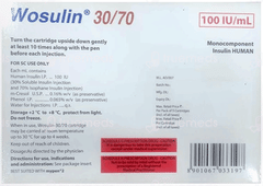 Wosulin 30/70 100Iu Cartridges 3Ml Pack Of 5 Injections