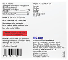 Aposan 10Mg Cartridge 3Ml Pack Of 5 Injections