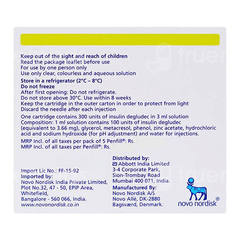 Tresiba Penfill 100Iu Cartridges 3Ml