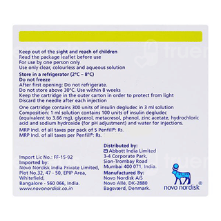 Tresiba Penfill 100Iu Cartridges 3Ml