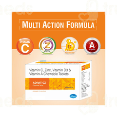 Adivit Cz Orange Flavour Chewable Tablet 15