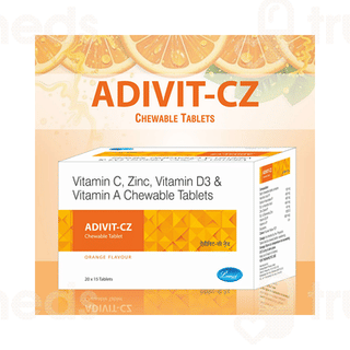 Adivit Cz Orange Flavour Chewable Tablet 15