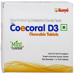 Coecoral D3 Mint Flavour Chewable Tablet 15