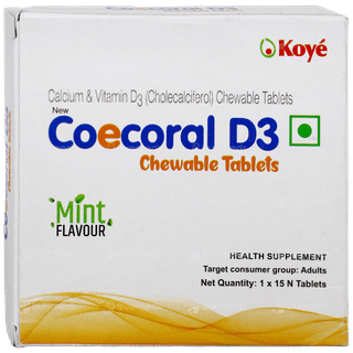 Coecoral D3 Mint Flavour Chewable Tablet 15