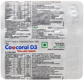 Coecoral D3 Mint Flavour Chewable Tablet 15