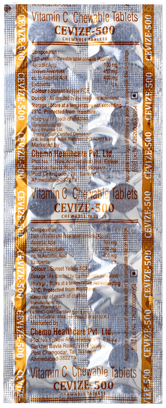 Cevize 500 Orange Flavour Chewable Tablet 10