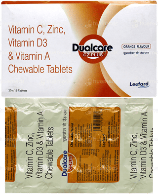 Dualcare Cz Plus Orange Flavour Chewable Tablet 15