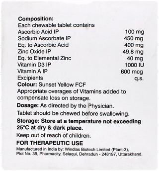 Dualcare Cz Plus Orange Flavour Chewable Tablet 15