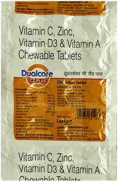 Dualcare Cz Plus Orange Flavour Chewable Tablet 15