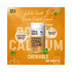 Eur Health Coral Calcium Mint Flavour Chewable Tablet 60