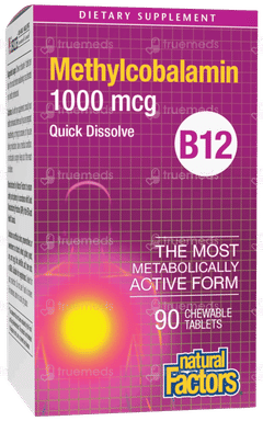 Natural Factors B12 Methylcobalamin 1000Mcg Chewable Tablet 90