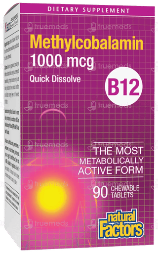 Natural Factors B12 Methylcobalamin 1000Mcg Chewable Tablet 90