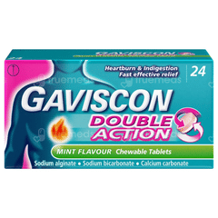 Gaviscon Double Action Mint Flavour Chewable Tablet 24