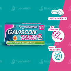 Gaviscon Double Action Mint Flavour Chewable Tablet 24