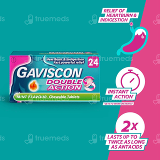 Gaviscon Double Action Mint Flavour Chewable Tablet 24