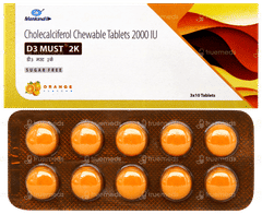 D3 Must 2k Orange Flavour Sugar Free Chewable Tablet 10 D3 Must 2k Orange Flavour Sugar Free Chewable Tablet 10