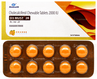 D3 Must 2k Orange Flavour Sugar Free Chewable Tablet 10