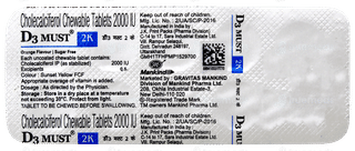 D3 Must 2k Orange Flavour Sugar Free Chewable Tablet 10