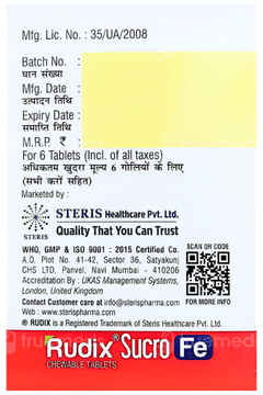 Rudix Sucro Fe Chewable Tablet 6
