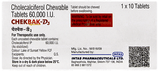 Chekbak D3 Orange Flavour Chewable Tablet 10