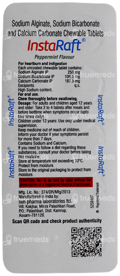 Instaraft Peppermint Flavour Chewable Tablet 10