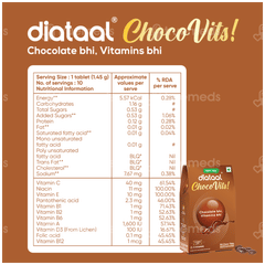 Diataal Chocovits 100% Veg Chew Tablet 30