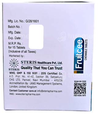 Fruitcee Orange Flavour Chewable Tablet 15