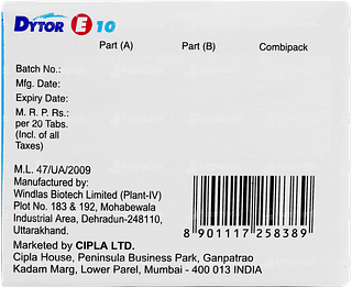 Dytor E 10 Combikit Tablet 20