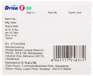 Dytor E 20 Combikit Tablet 20