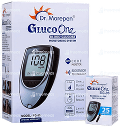Dr Morepen Gluco One Bg 03 Blood Glucose Monitoring System 1 With 25 Test Strips