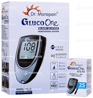 Dr Morepen Gluco One Bg 03 Blood Glucose Monitoring System 1 With 25 Test Strips