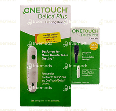 One Touch Delica Plus Lancing Device With 25 One Touch Delica Lancet Free
