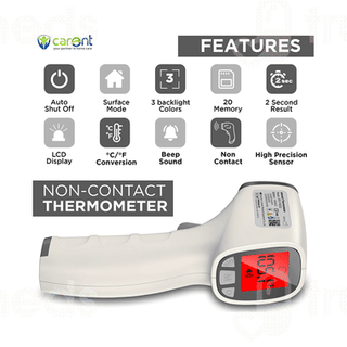 Carent 500e Pulse Oximeter And Jdpfr202 Digital Infrared Thermometer Combo Kit 1