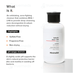 Minimalist Salicyclic Acid + Lha 2% Cleanser 100Ml