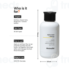 Minimalist Alpha Lipoic + Glycolic 07% Cleanser 100ml